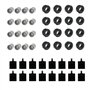 AMIUHOUN 48PCS Mini Essieux de Roue Pack Accessoires de Voiture Moyeu de Pneu Briques de Construction Classiques Enfants Bricola