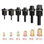 Muuoeou Outil d'écrou de rivetage, adaptateur de perceuse, M3//M5/M6/M8/M10 Pince à riveter manuelle avec filetage électrique ma