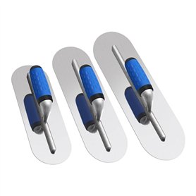Ensemble de 3 Truelles de Piscine en Acier Inoxydable (16 Pouces/14 Pouces/12 Pouces) Outils de Truelle de Finition pour Béton P