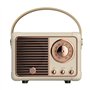 CENMEN Enceinte Bluetooth rétro HM11 Lecteur de musique rétro casique Son stéréo portable Mini lecteur de musique de voyage Beig