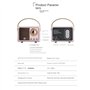 CENMEN Enceinte Bluetooth rétro HM11 Lecteur de musique rétro casique Son stéréo portable Mini lecteur de musique de voyage Beig