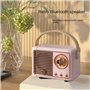 CENMEN Enceinte Bluetooth rétro HM11 Lecteur de musique rétro casique Son stéréo portable Mini lecteur de musique de voyage Beig