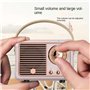CENMEN Enceinte Bluetooth rétro HM11 Lecteur de musique rétro casique Son stéréo portable Mini lecteur de musique de voyage Beig