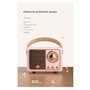 CENMEN Enceinte Bluetooth rétro HM11 Lecteur de musique rétro casique Son stéréo portable Mini lecteur de musique de voyage Beig