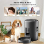Eighosee Distributeur Automatique de Nourriture pour Chat et Chien avec Bouton WiFi Intelligent de 2 L pour Aliments Secs et Cro