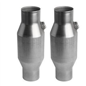 Sctecoau 2 Pièces Convertisseur Catalytique Universel Filé Haut Débit en Acier Inoxydable 425250 Convertisseur Catalytique D'Éch