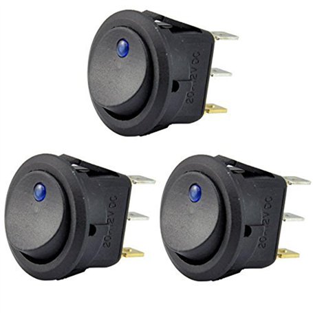 Losueeun Cke Lot de 3 interrupteurs à bascule 12 V 20 A LED