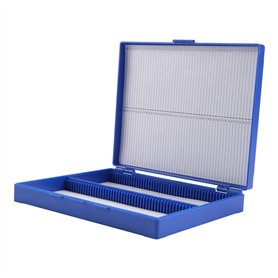 Cpolebev Cpolebev(R) Bleu royal Plastique Rectangle 100 Microslide Diapositive Microscope Boite