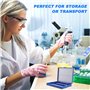 Cpolebev Cpolebev(R) Bleu royal Plastique Rectangle 100 Microslide Diapositive Microscope Boite