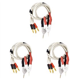 Lot de 3 paires de câbles de pince de prise banane isolés à faible résistance Lcr Terminal de jauge de plomb de sonde Lcr Kelvin