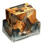 Fegtrtyoa Ensemble de sous-Verres en Bois avec Résine Époxy - sous-Verres Modernes avec Support pour