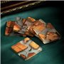 Fegtrtyoa Ensemble de sous-Verres en Bois avec Résine Époxy - sous-Verres Modernes avec Support pour, Comprend 6 sous-Verres et 
