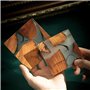 Fegtrtyoa Ensemble de sous-Verres en Bois avec Résine Époxy - sous-Verres Modernes avec Support pour, Comprend 6 sous-Verres et 