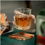 Fegtrtyoa Ensemble de sous-Verres en Bois avec Résine Époxy - sous-Verres Modernes avec Support pour, Comprend 6 sous-Verres et 