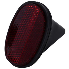 Cpolebev 1 Pcs VéLo ArrièRe Queue RéFlecteur Garde-Boue Ovale Avertissant Rouge Noir