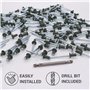 SKIR'CO Lot de 100 rivets aveugles peints 4,0 x 8 mm en aluminium avec foret inclus (vert chromé RAL 6020)