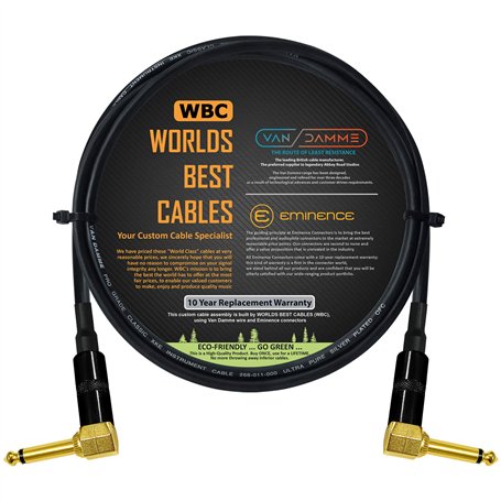 Van Damme Pro Grade Classic XKE Câble de raccordement ultra-flexible multi-blindage pour pédale d'effets de guitare basse avec c