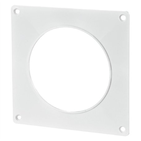 Plaque de montage pour bride murale - Diamètre : 125 mm - Pour tuyau de ventilation en PVC - Tubes ronds en plastique - Plaque d