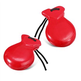 Terphadp 1 Paire de Castagnettes Espagnoles Castagnettes de Flamenco avec Cordes Castagnettes à Percussion à Main Traditionnelle