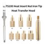 Jaqperd Embout de Fer à Écrou D'Insertion Thermique TS100 Insert de Pointe de Fer à Souder M2-M8 Kit D'Insertion D'Écrou D'Inser