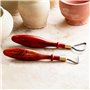 Sarpoer Outils de RéParation de Poterie Couteau à Anneau de Texture en Acier au TungstèNe Bricolage Sculpture en CéRamique Gratt