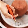 Sarpoer Outils de RéParation de Poterie Couteau à Anneau de Texture en Acier au TungstèNe Bricolage Sculpture en CéRamique Gratt