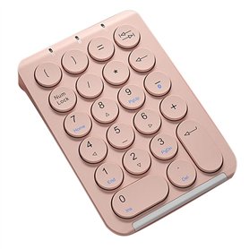 PPcdfre Pavé numérique sans fil Bluetooth avec touches rondes et 22 touches rechargeables (rose)