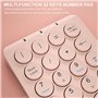 PPcdfre Pavé numérique sans fil Bluetooth avec touches rondes et 22 touches rechargeables (rose)