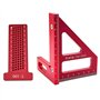 Yuattory Lot de 2 équerres de menuiserie 3D multi-angles avec rapporteur carré et règle en T