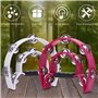 Uanratg Lot de 2 tambourins doubles de 25,4 cm pour adultes, tambourin musical en demi-lune, 20 anneaux en métal, tambourin à pe