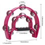 Uanratg Lot de 2 tambourins doubles de 25,4 cm pour adultes, tambourin musical en demi-lune, 20 anneaux en métal, tambourin à pe