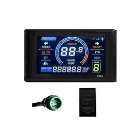 Hanabitx Affichage pour Vélo Électrique Écran LCD Étanche 24 V-72 V Tableau de bord Panneau de Commande pour Vélo Électrique S96