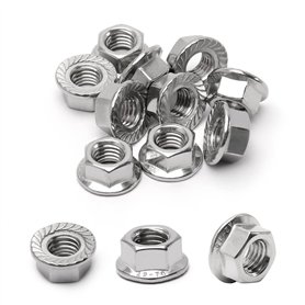BEEOFICEPENG Lot de 16 écrous hexagonaux M10 avec bride dentée