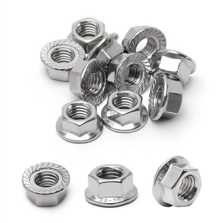 BEEOFICEPENG Lot de 16 écrous hexagonaux M10 avec bride dentée