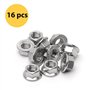 BEEOFICEPENG Lot de 16 écrous hexagonaux M10 avec bride dentée, écrous à bride hexagonale M10-1,5 mm, écrous de sécurité, écrous