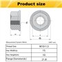BEEOFICEPENG Lot de 16 écrous hexagonaux M10 avec bride dentée, écrous à bride hexagonale M10-1,5 mm, écrous de sécurité, écrous