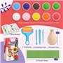 Richeyty Kit D'Artisanat Fleurs pour Enfants, Kit de Pâte à Modeler pour Bouquet Fleurs, Argile SéChéE à L'Air Libre pour Arts e