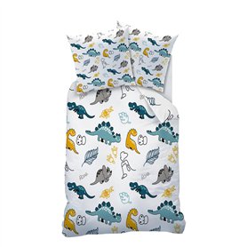 Qiwagu Parure de lit 120x150 Enfant Garçons et Filles Housse de Couette 1 Personne Dinosaure ThèMe Ensemble de lit 120x150 cm et