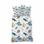 Qiwagu Parure de lit 120x150 Enfant Garçons et Filles Housse de Couette 1 Personne Dinosaure ThèMe Ensemble de lit 120x150 cm et