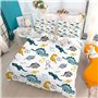 Qiwagu Parure de lit 120x150 Enfant Garçons et Filles Housse de Couette 1 Personne Dinosaure ThèMe Ensemble de lit 120x150 cm et