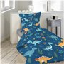 Qiwagu Parure de lit 120x150 Enfant Garçons et Filles Housse de Couette 1 Personne Bleu ThèMe Ensemble de lit 120x150 cm et Taie