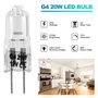 Sujurio Lot de 20 Ampoules HalogèNes G4, Ampoules HalogèNes 20 W 12 V, Ampoule Transparente à 2 Broches, pour éClairage de Cuisi