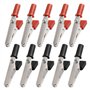 SODIAL(R) 10 x pince crocodile metallique Poignee en plastique 50mm Sonde de test