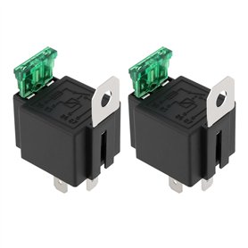 OTOTEC Lot de 2 mini relais automobiles 4 broches très résistantes avec film d'assurance pour ventilateur moto climatiseur 12 V