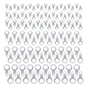 EMSea 120pcs Cosses à Souder à Sertir 6 en 1 Anneau à Souder Cosse Borne en Laiton Plaqué Argent Cosses à Anneau Connecteurs Ass