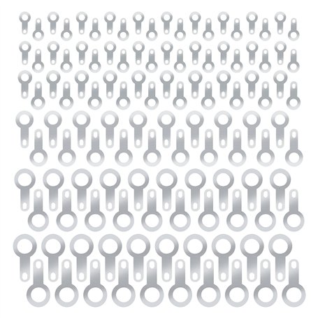 EMSea 120pcs Cosses à Souder à Sertir 6 en 1 Anneau à Souder Cosse Borne en Laiton Plaqué Argent Cosses à Anneau Connecteurs Ass
