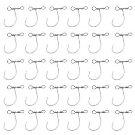 EMSea 30pcs Hameçons de Pêche Drop Shot avec Plate-Forme et Pivotants en Ligne pour Perche