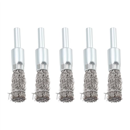 EMSea Lot de 5 brosses métalliques rondes de 12 mm pour perceuse