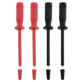 YINETTECH Lot de 4pcs Sondes Test Sécurité avec Connexion à Douille 4 Mm Pointe Pointue Acier Inoxydable avec Capuchon Protectio