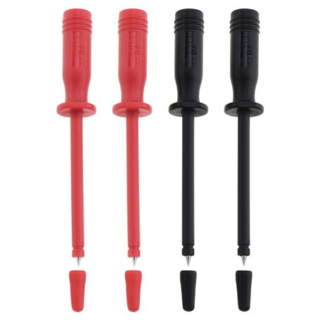 YINETTECH Lot de 4pcs Sondes Test Sécurité avec Connexion à Douille 4 Mm Pointe Pointue Acier Inoxydable avec Capuchon Protectio